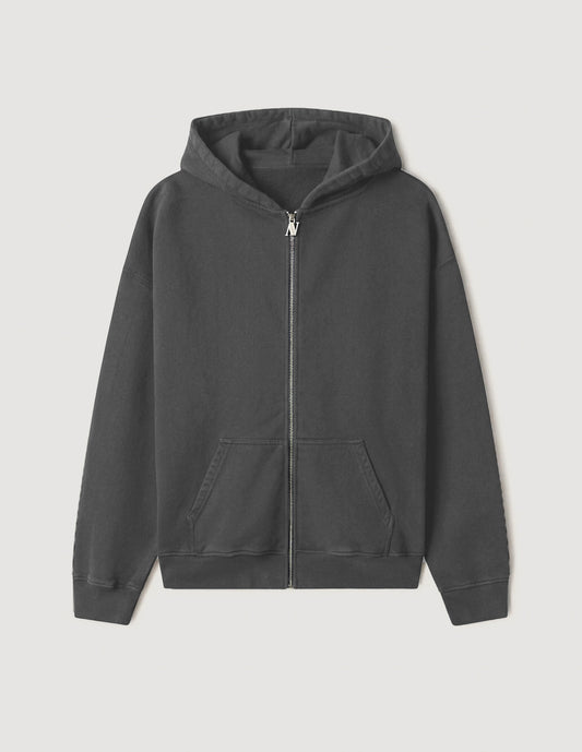 Classic Metal Logo Zipper Anthracite