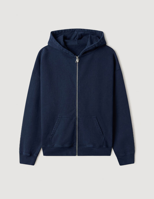 Classic Metal Logo Zipper Navy