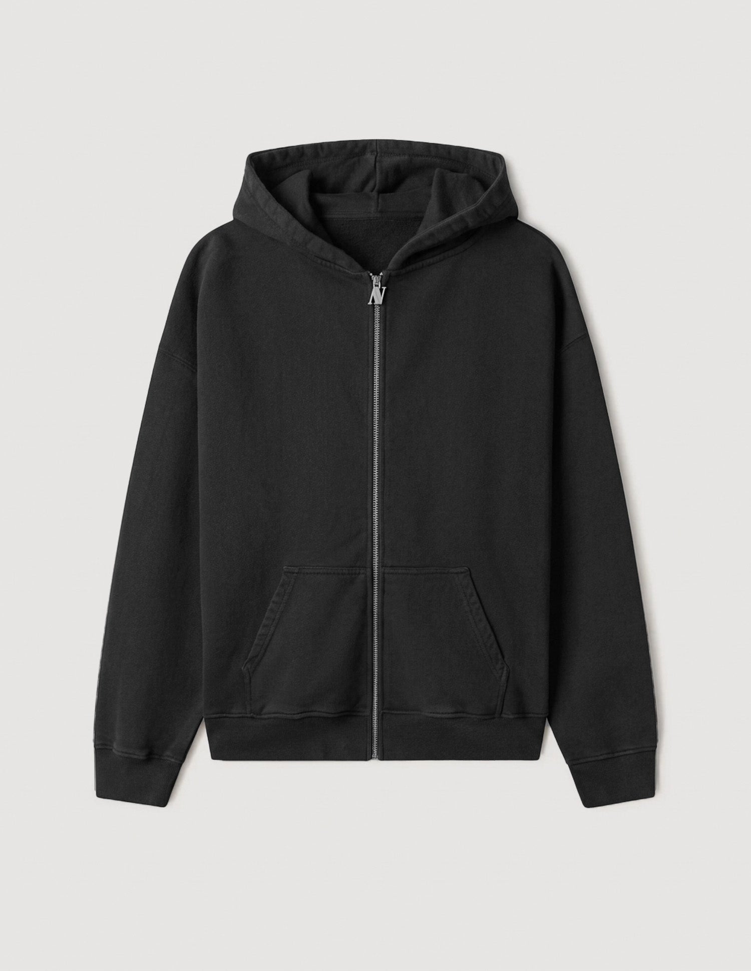 Classic Metal Logo Zipper Black