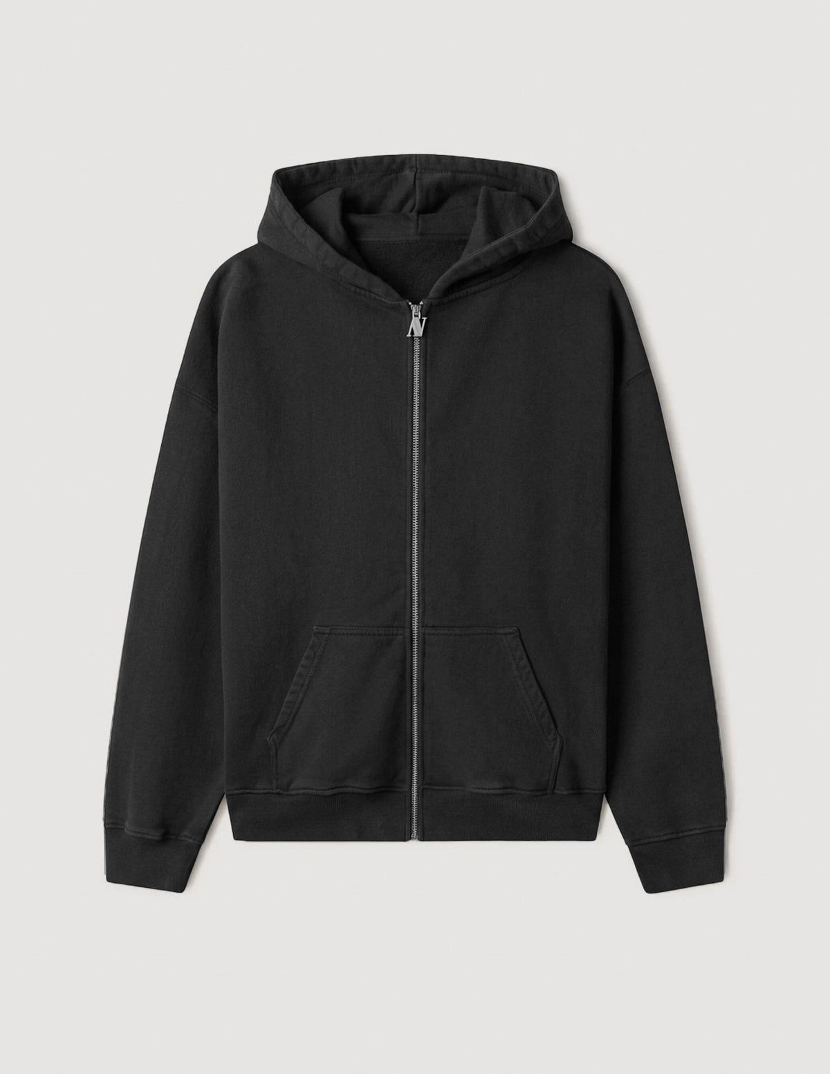Classic Metal Logo Zipper Black