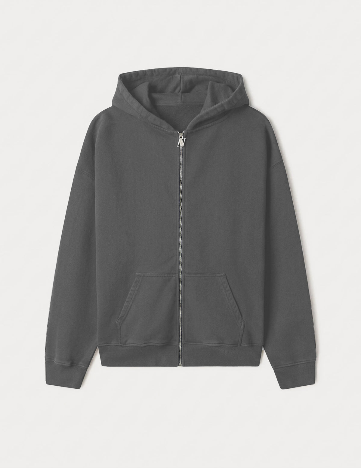 Classic Metal Logo Zipper Anthracite
