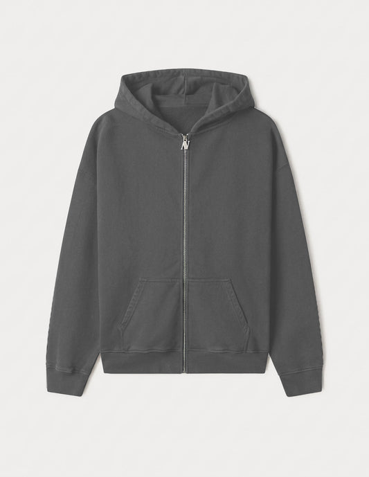 Classic Metal Logo Zipper Anthracite